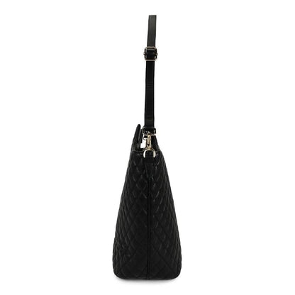 Magnolia PU Leather Women Black Tote Bag