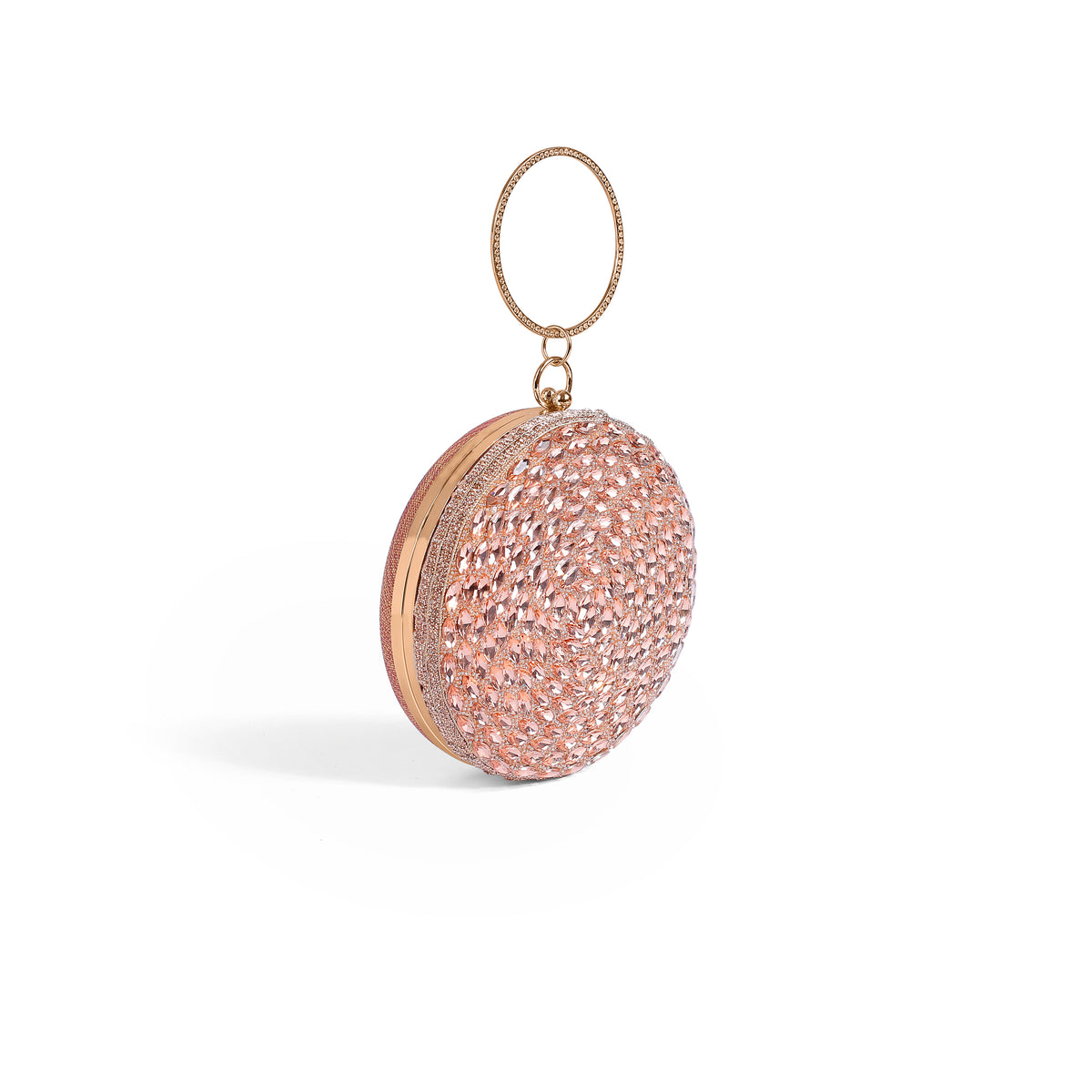 Magnolia Pink Jute Embellished Women Clutch