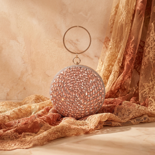 Magnolia Pink Jute Embellished Women Clutch