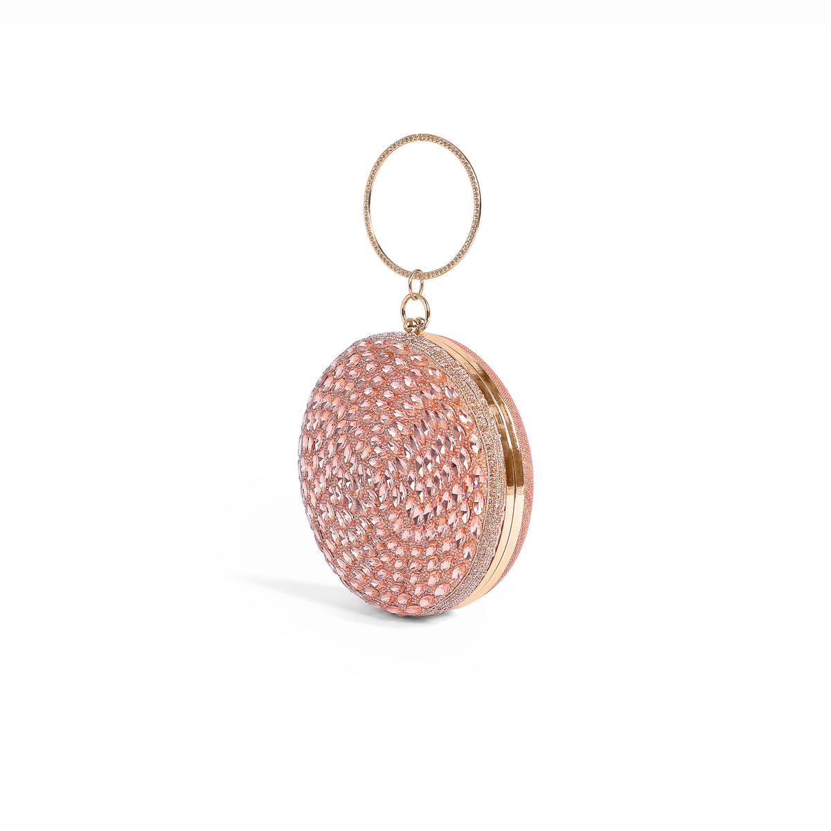Magnolia Pink Jute Embellished Women Clutch