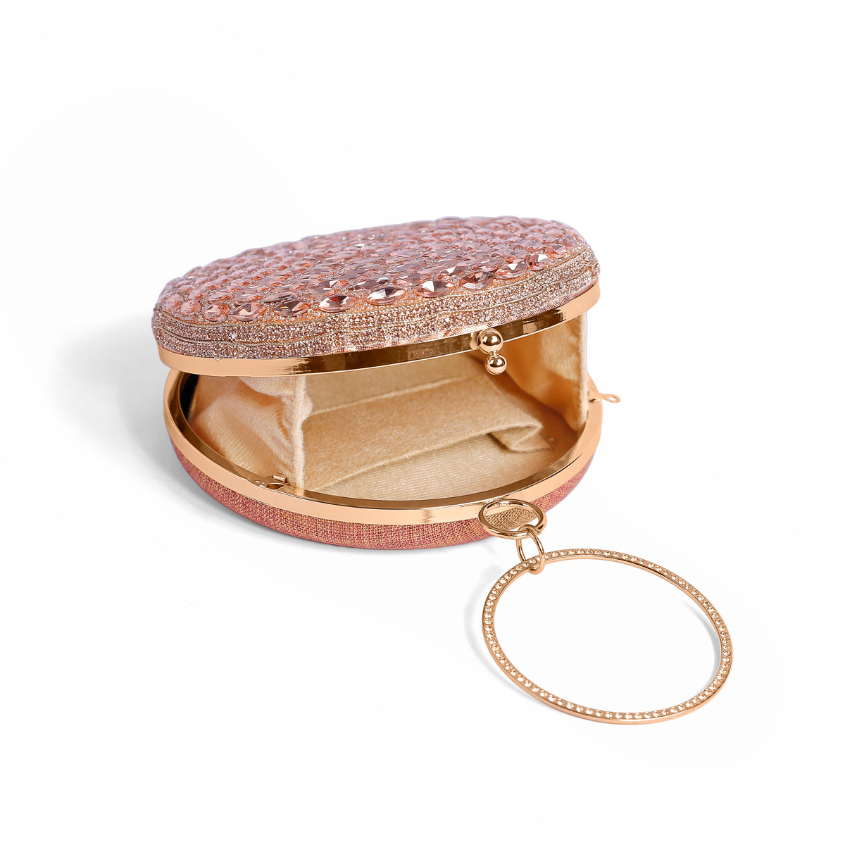 Magnolia Pink Jute Embellished Women Clutch