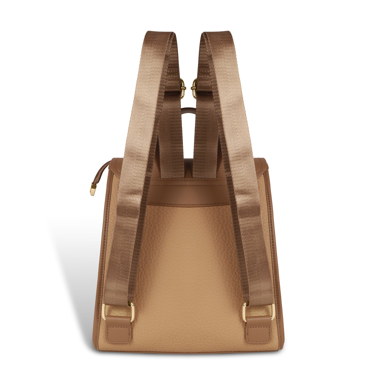 Magnolia Tan Vegan Leather Backpack for Women | 10.5L Stylish Casual Daypack with Long Strap