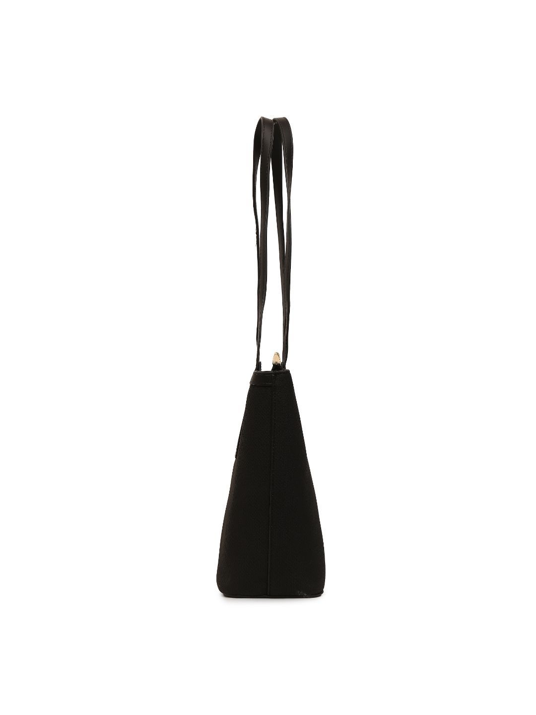 Magnolia Black PU Leather Textured One Size Women Tote