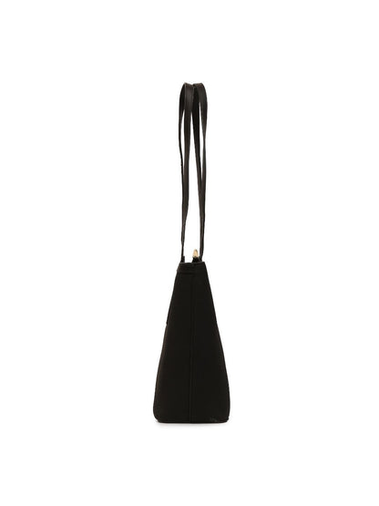 Magnolia Black PU Leather Textured One Size Women Tote