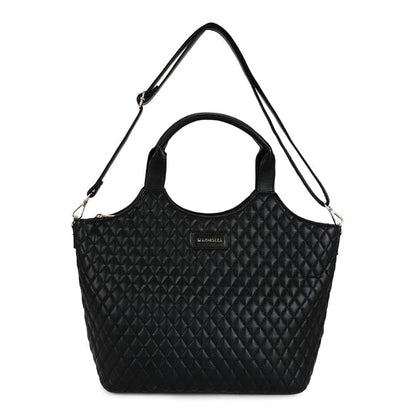 Magnolia PU Leather Women Black Tote Bag