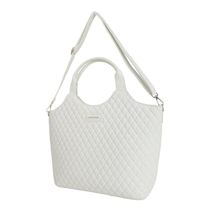 Magnolia PU Leather Women White Tote Bag