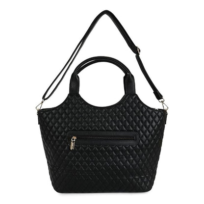 Magnolia PU Leather Women Black Tote Bag