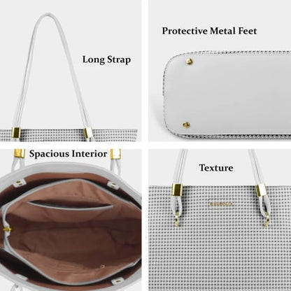 Magnolia Stylish Textured Tote Bag for Women with Spacious Compartments