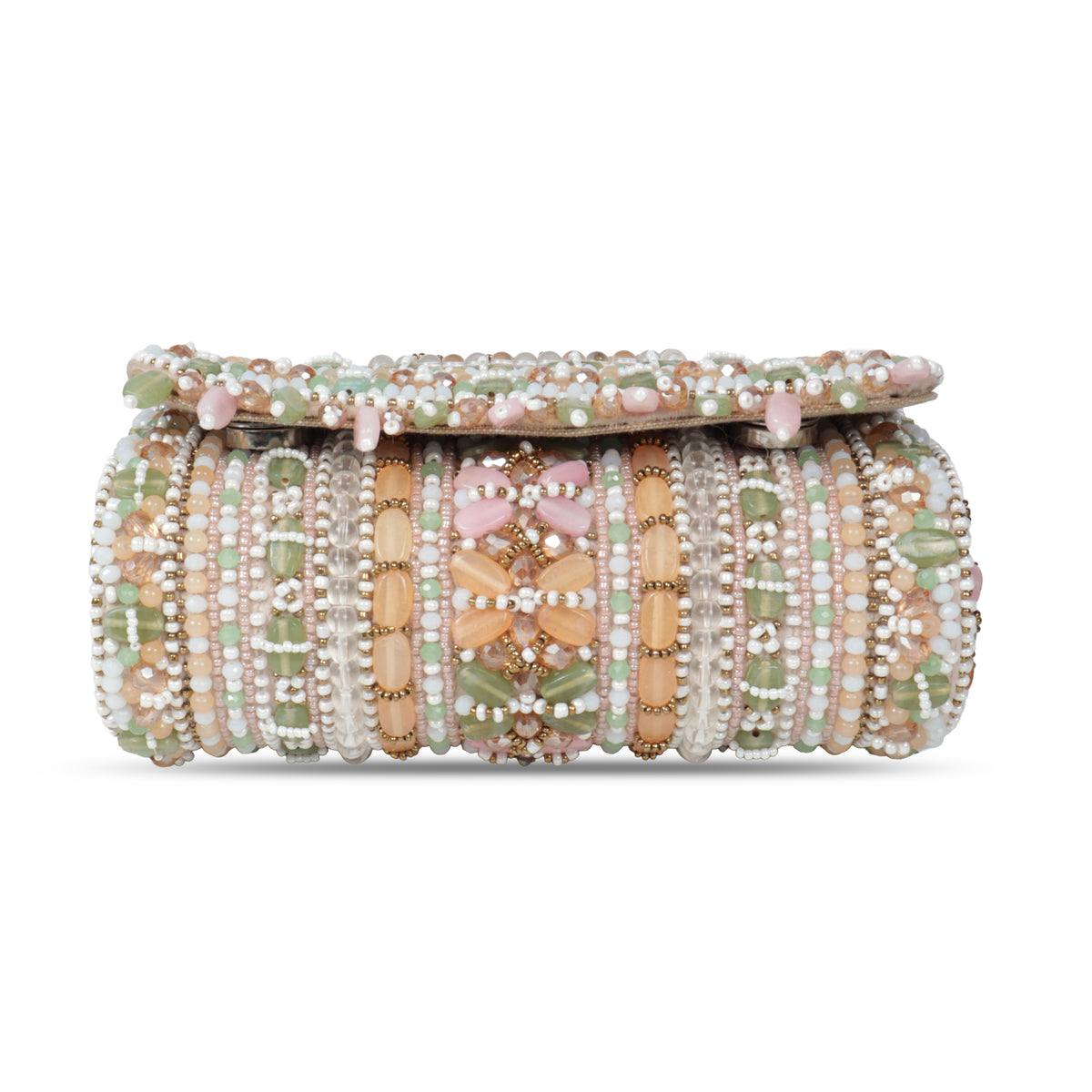 Magnolia Multi Velvet Embellished Women Clutch