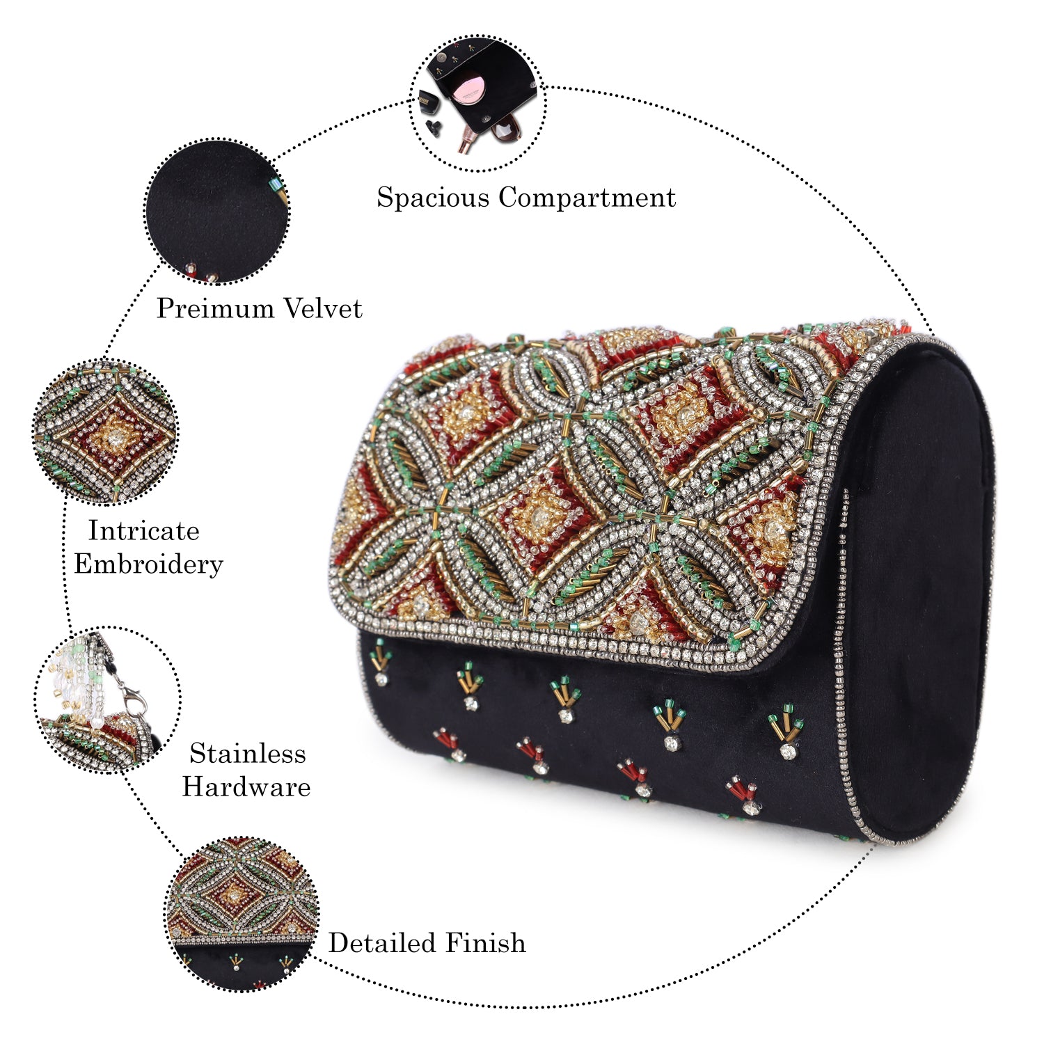 Regal Cut Dana Embroidered Clutch