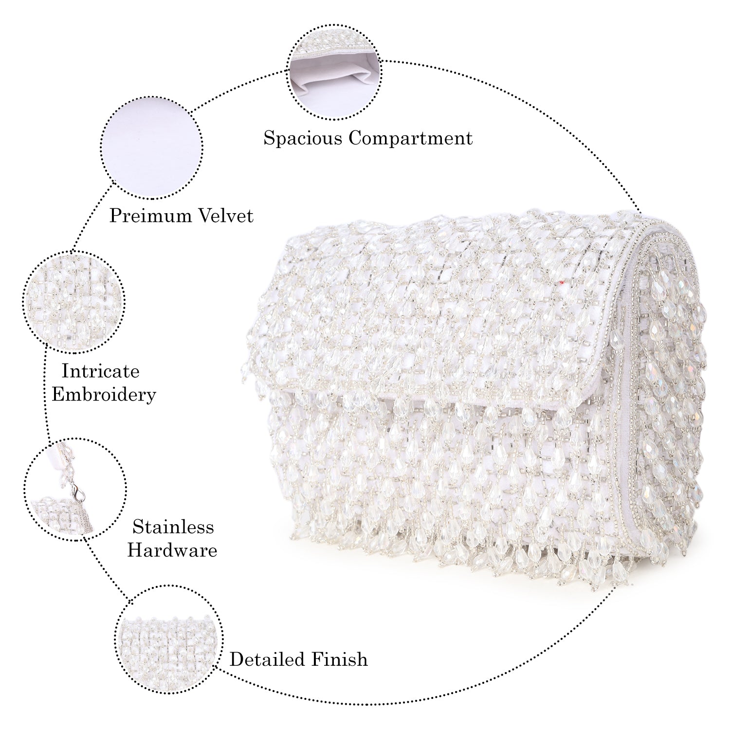 Magnolia Fringe Drop Bead Clutch