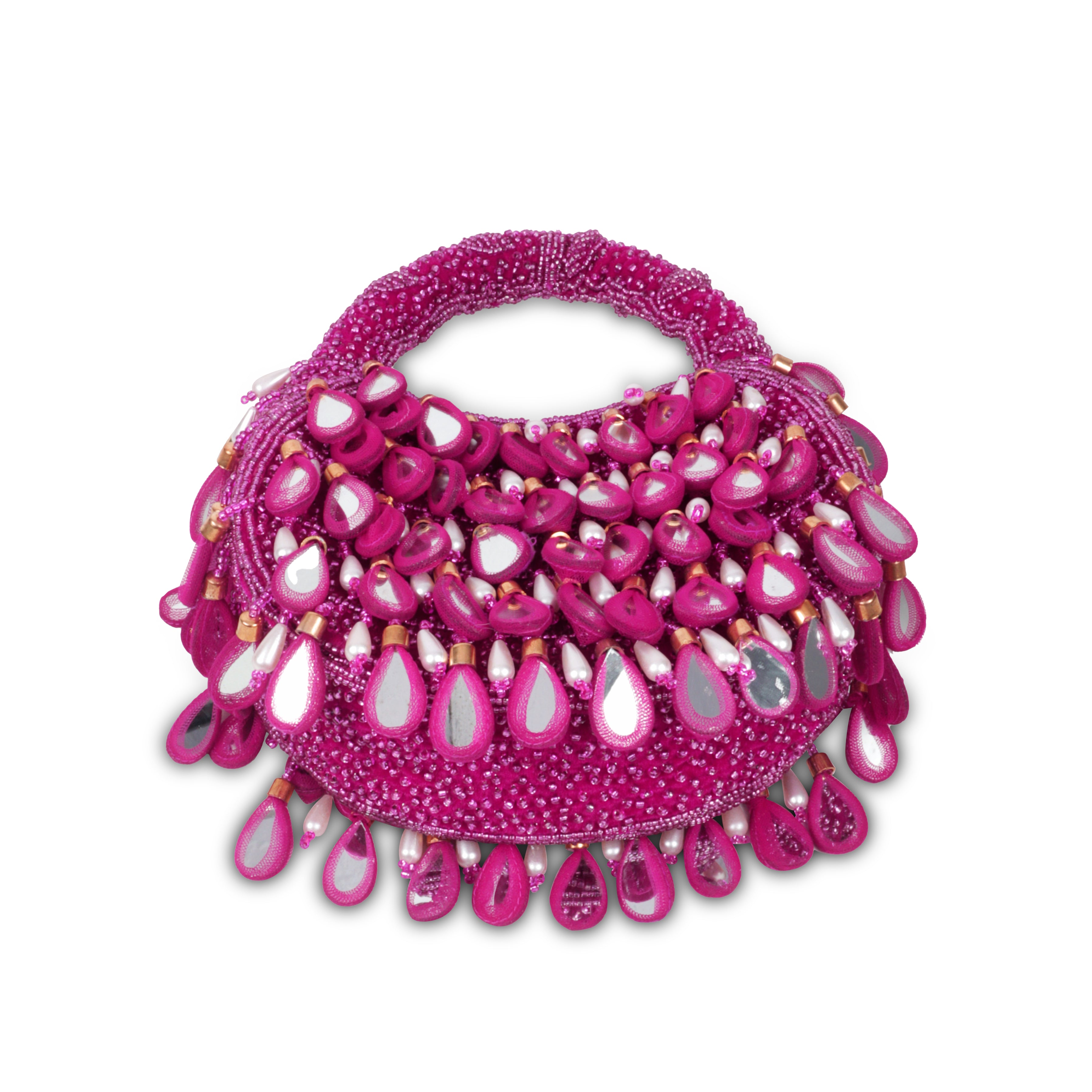 Magnolia-Luxe Rani Pink Velvet Clutch Bag – Bridal & Party Wear Handbag