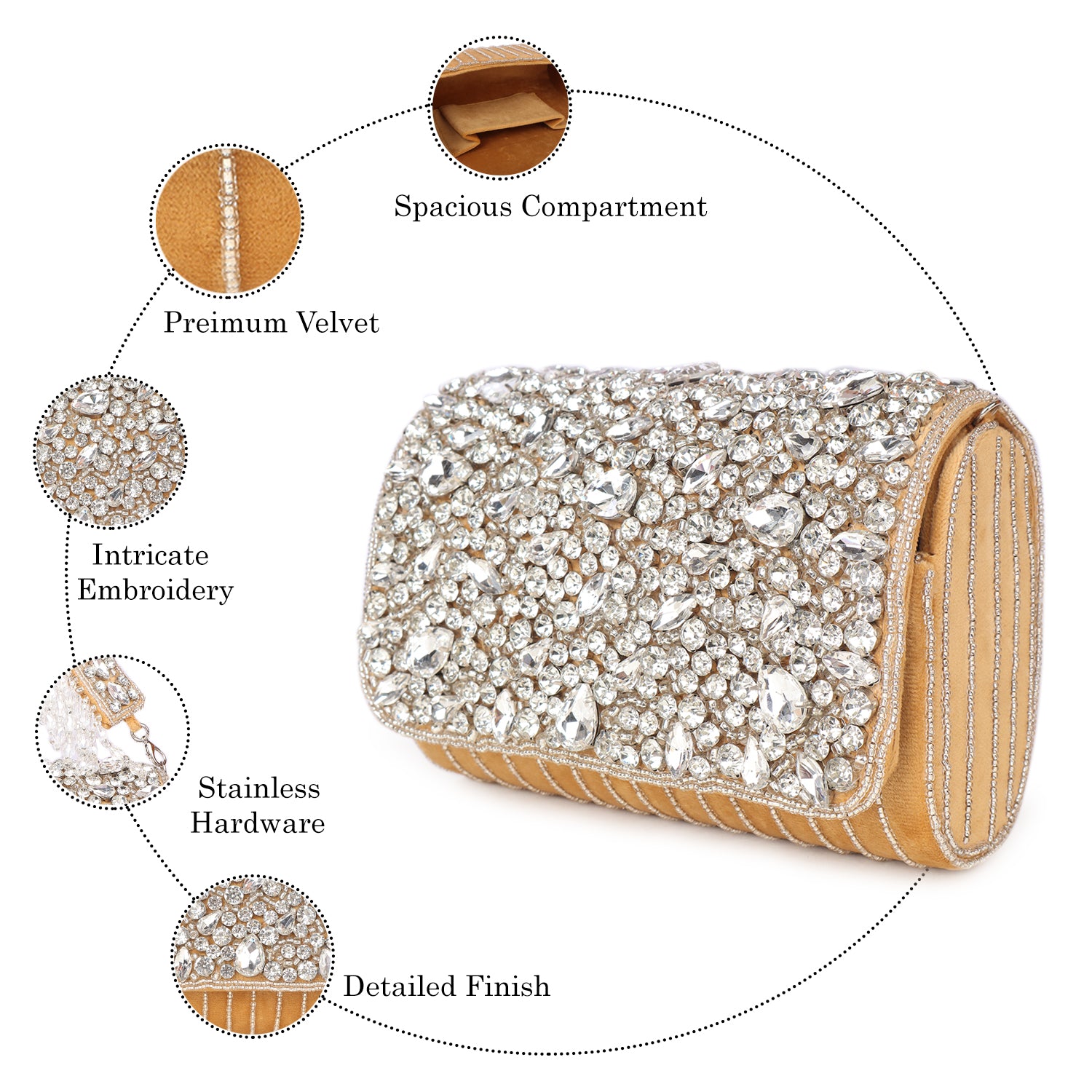 Magnolia Crystal Embellished Clutch