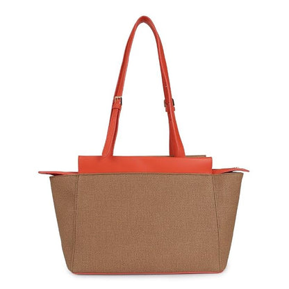 Magnolia PU Leather Women Brown Tote Bag