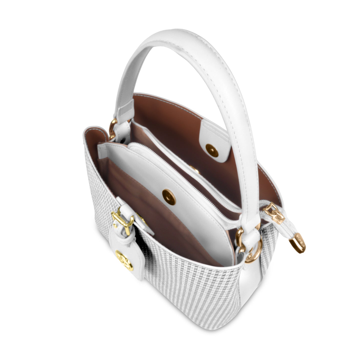 Magnolia Premium Textured Handbag for Women with Detachable Sling Strap