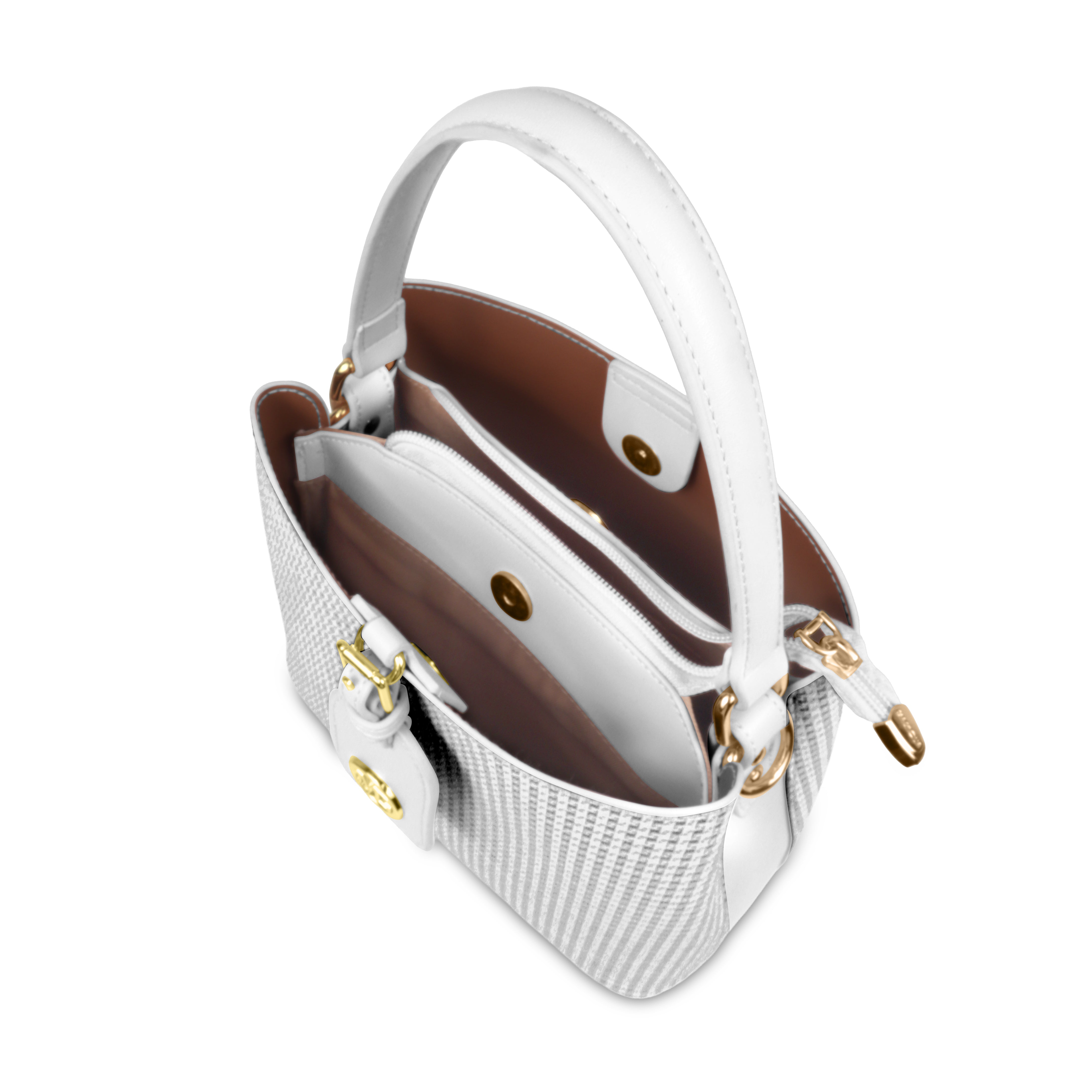 Magnolia Premium Textured Handbag for Women with Detachable Sling Strap