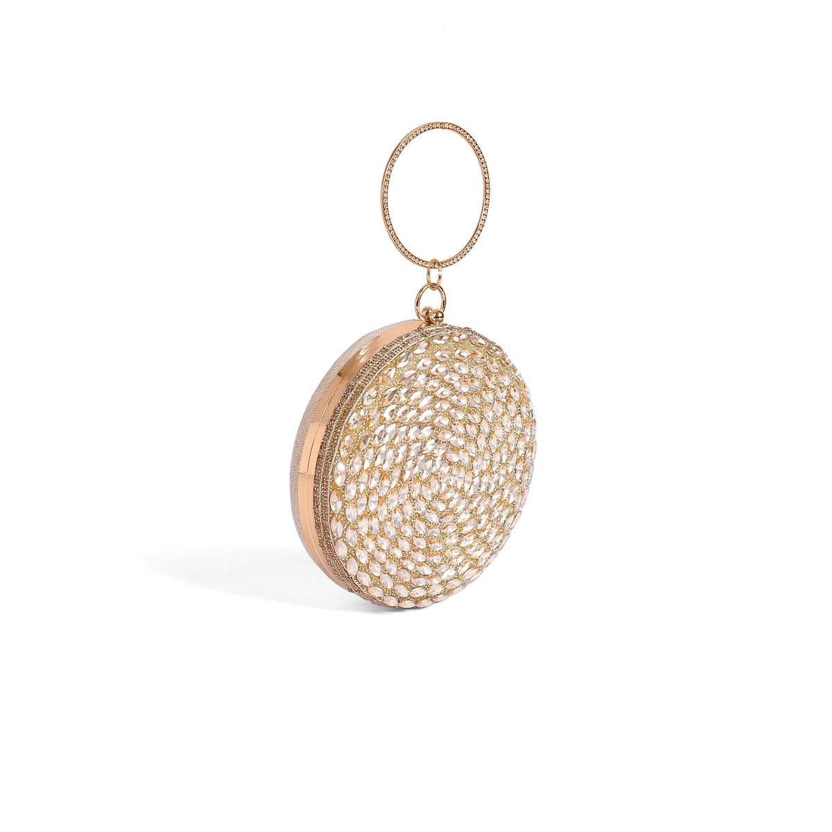 Magnolia Gold Jute Embellished Women Clutch