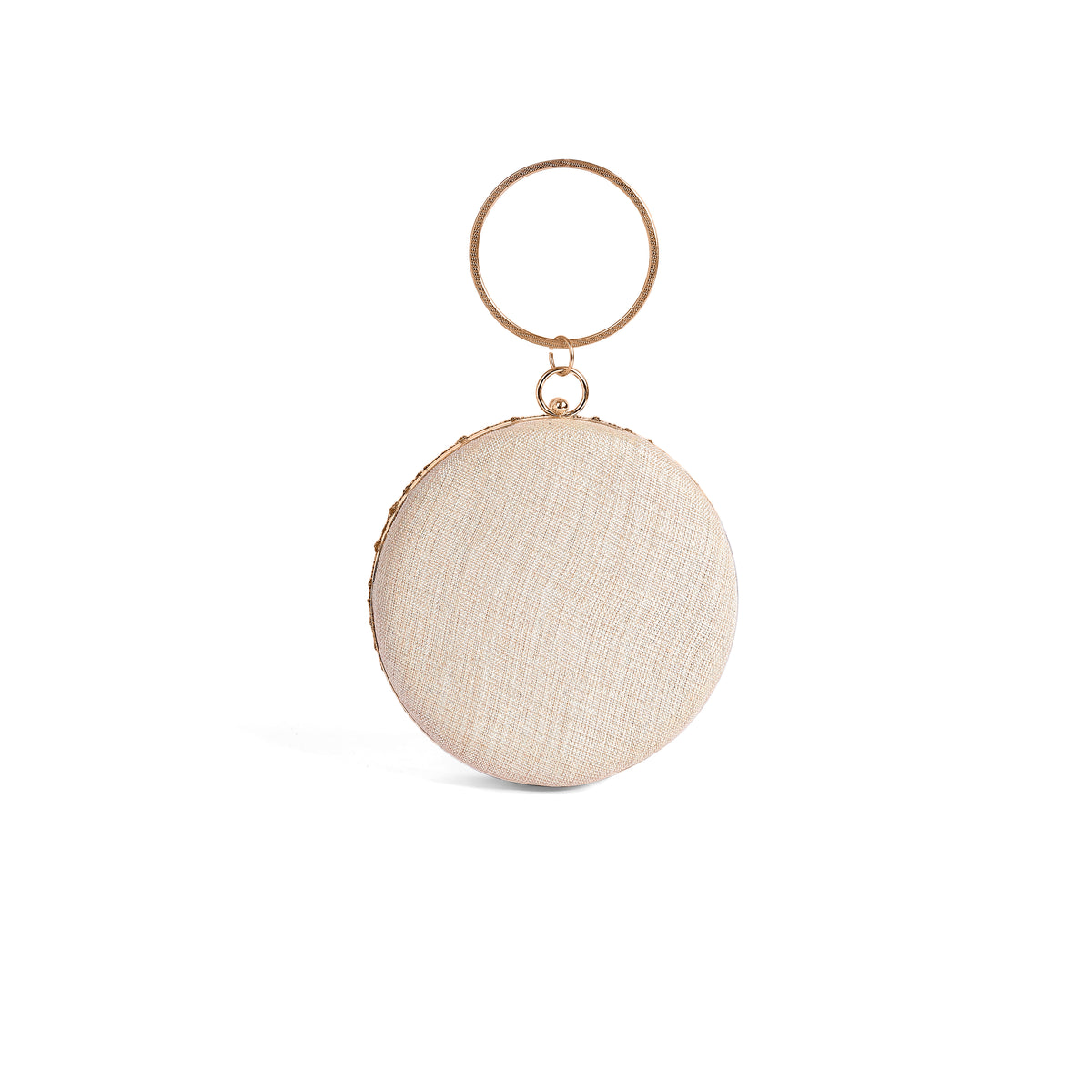Magnolia Gold Jute Embellished Women Clutch