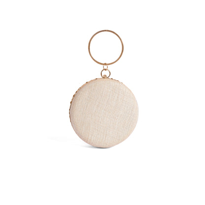 Magnolia Gold Jute Embellished Women Clutch