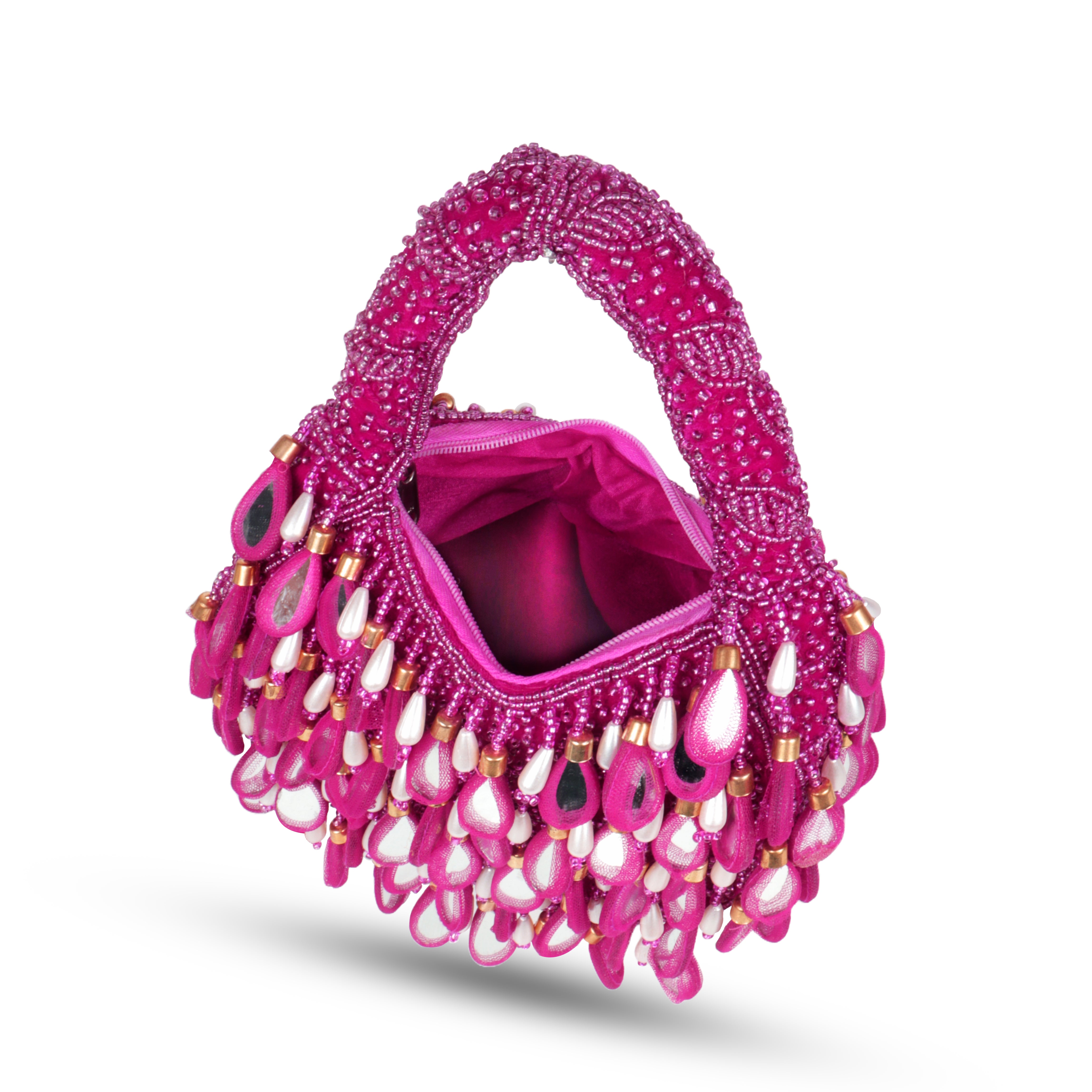 Magnolia-Luxe Rani Pink Velvet Clutch Bag – Bridal & Party Wear Handbag