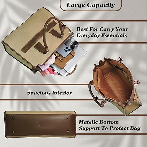 Magnolia® Premium Faux Leather Handbag – 10L Spacious Everyday & Office Bag Khaki