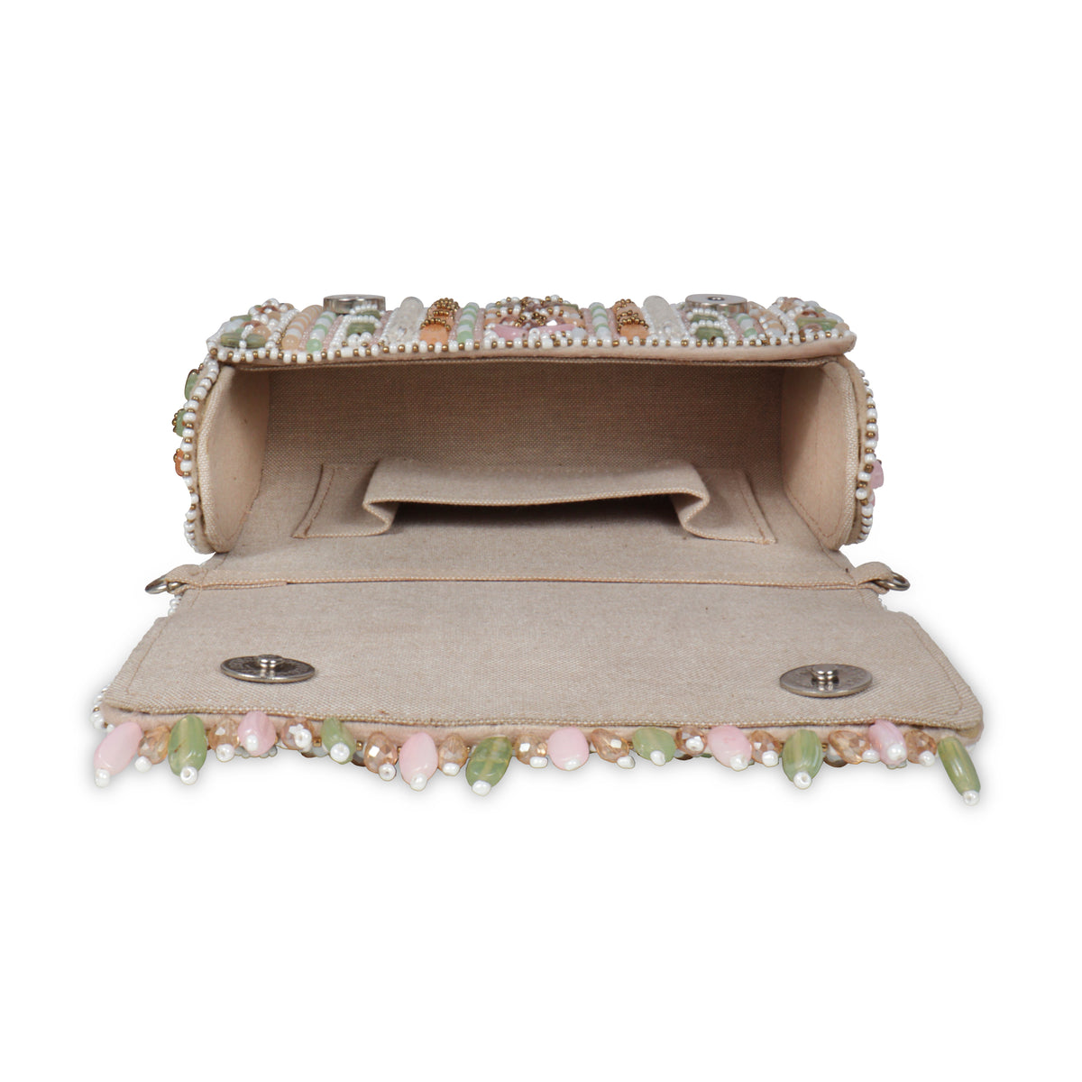 Magnolia Multi Velvet Embellished Women Clutch