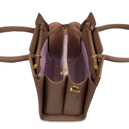 Magnolia Women’s Handbag – 9.5L Spacious Faux Leather Tote in Brown
