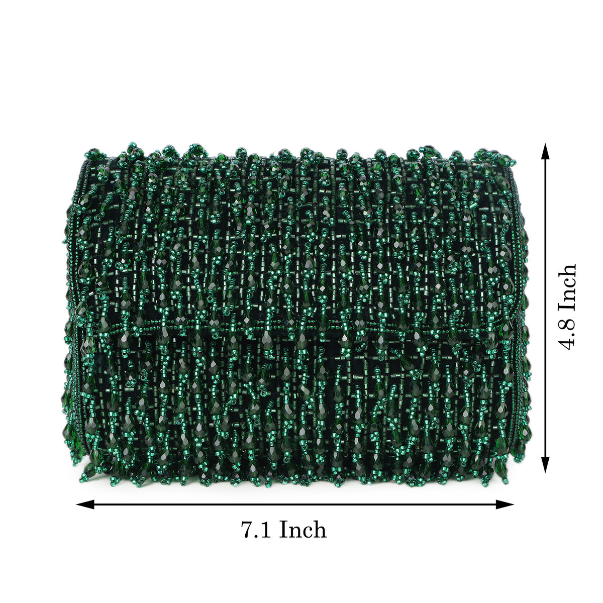 Magnolia Green Velvet Embellished Women Clutch