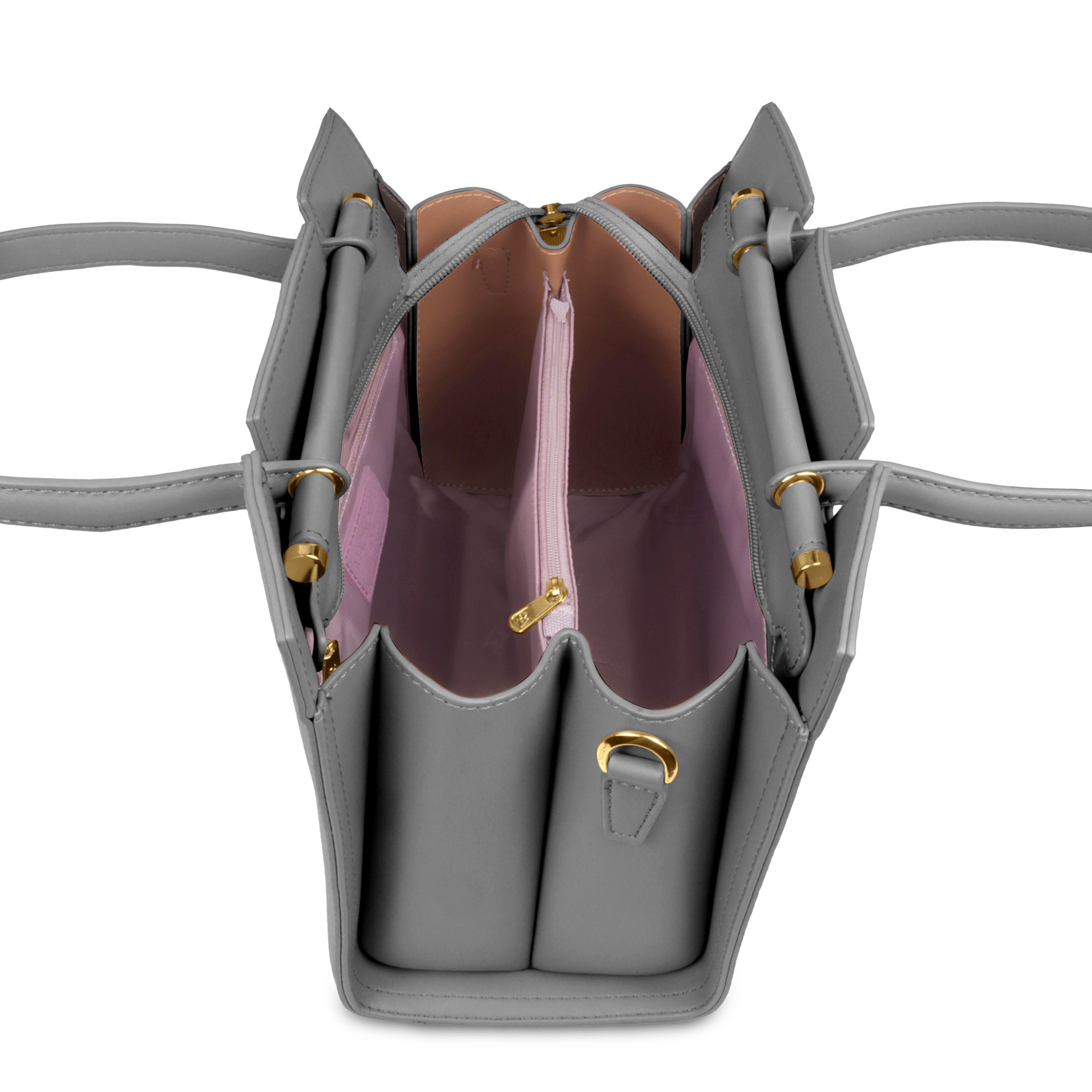 Magnolia Women’s Handbag – 9.5L Spacious Faux Leather Tote in Gray