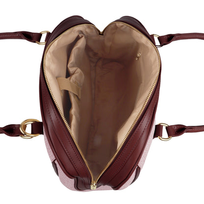 Magnolia Elegant Leatherette Handbag for Women with Detachable Strap