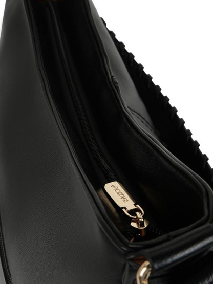 Magnolia PU Leather Women Black Tote Bag