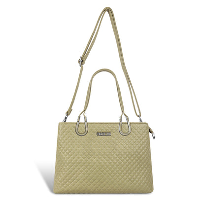 Magnolia Quilted Faux Leather Handbag for Women | 10.5L Elegant Everyday & Office Shoulder Bag