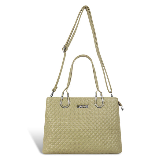 Magnolia Quilted Faux Leather Handbag for Women | 10.5L Elegant Everyday & Office Shoulder Bag