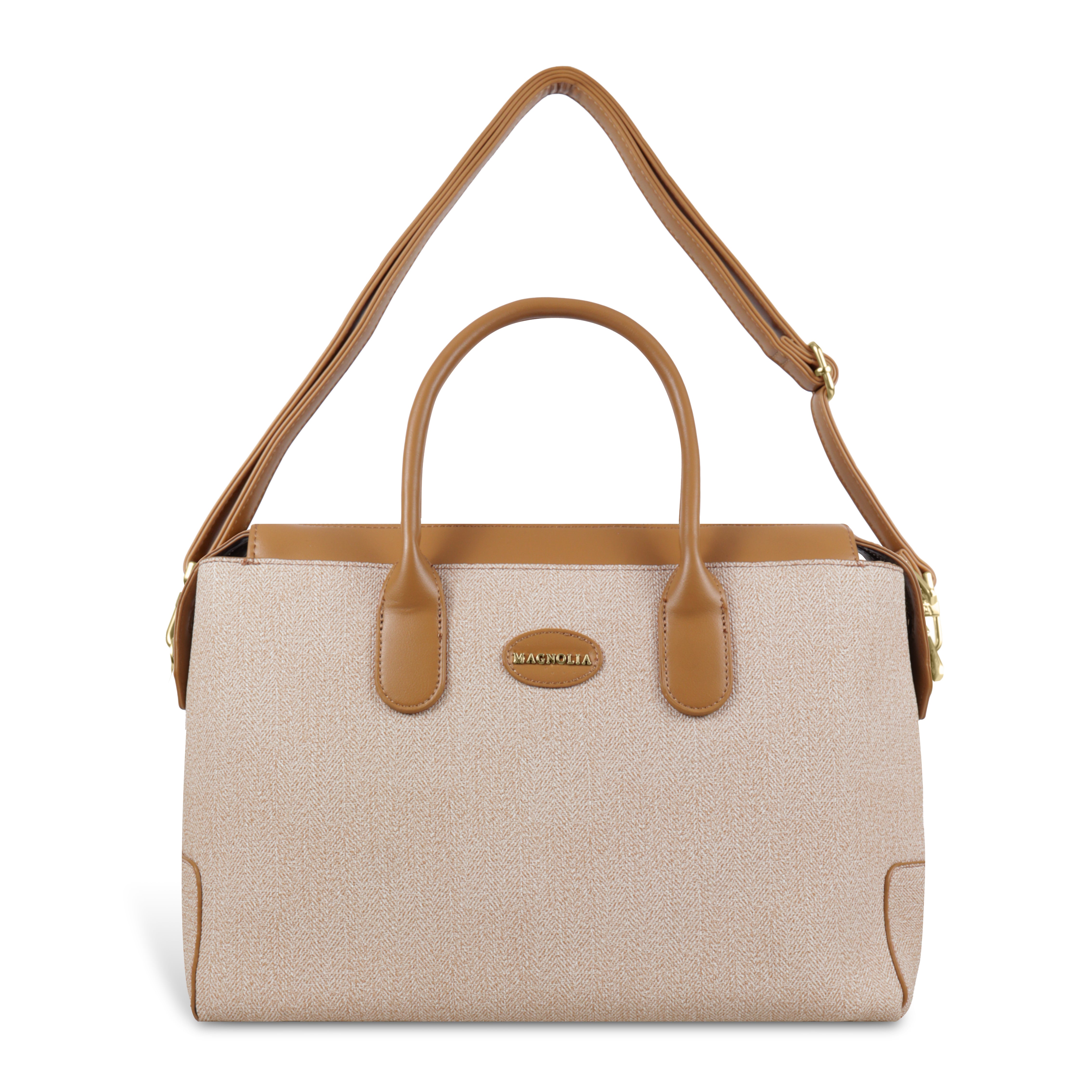 Magnolia Elegant Structured Handbag for Women - Premium Shoulder Tote with Top Handles & Detachable Strap