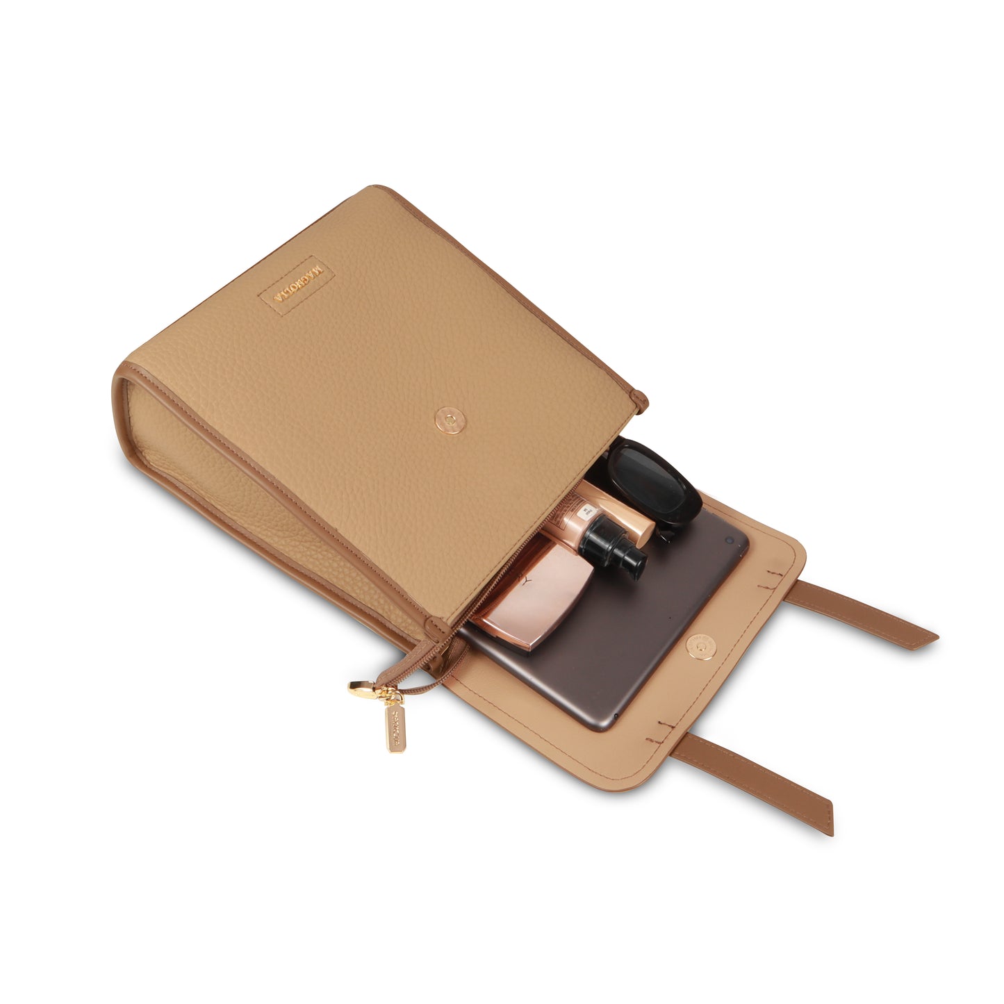 Magnolia Tan Vegan Leather Backpack for Women | 10.5L Stylish Casual Daypack with Long Strap