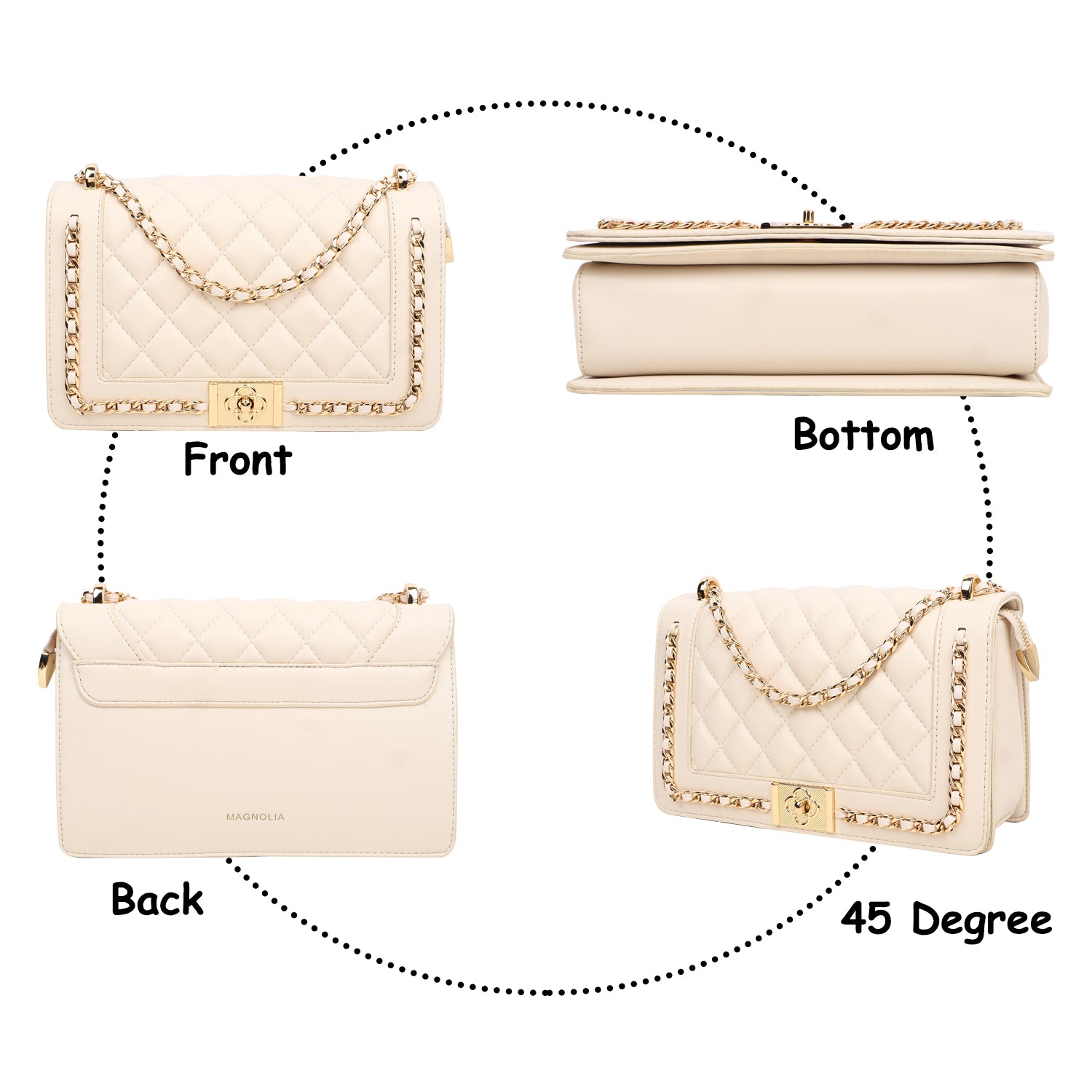 Magnolia Daphne Quilted Sling Bag Off White