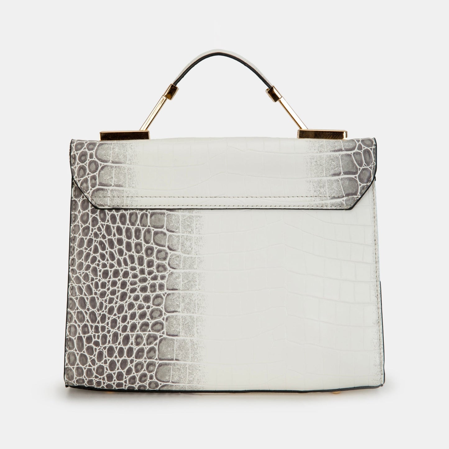 Magnolia Luxe Croco Texture Satchel – Elegant Handbag with Gold Accents