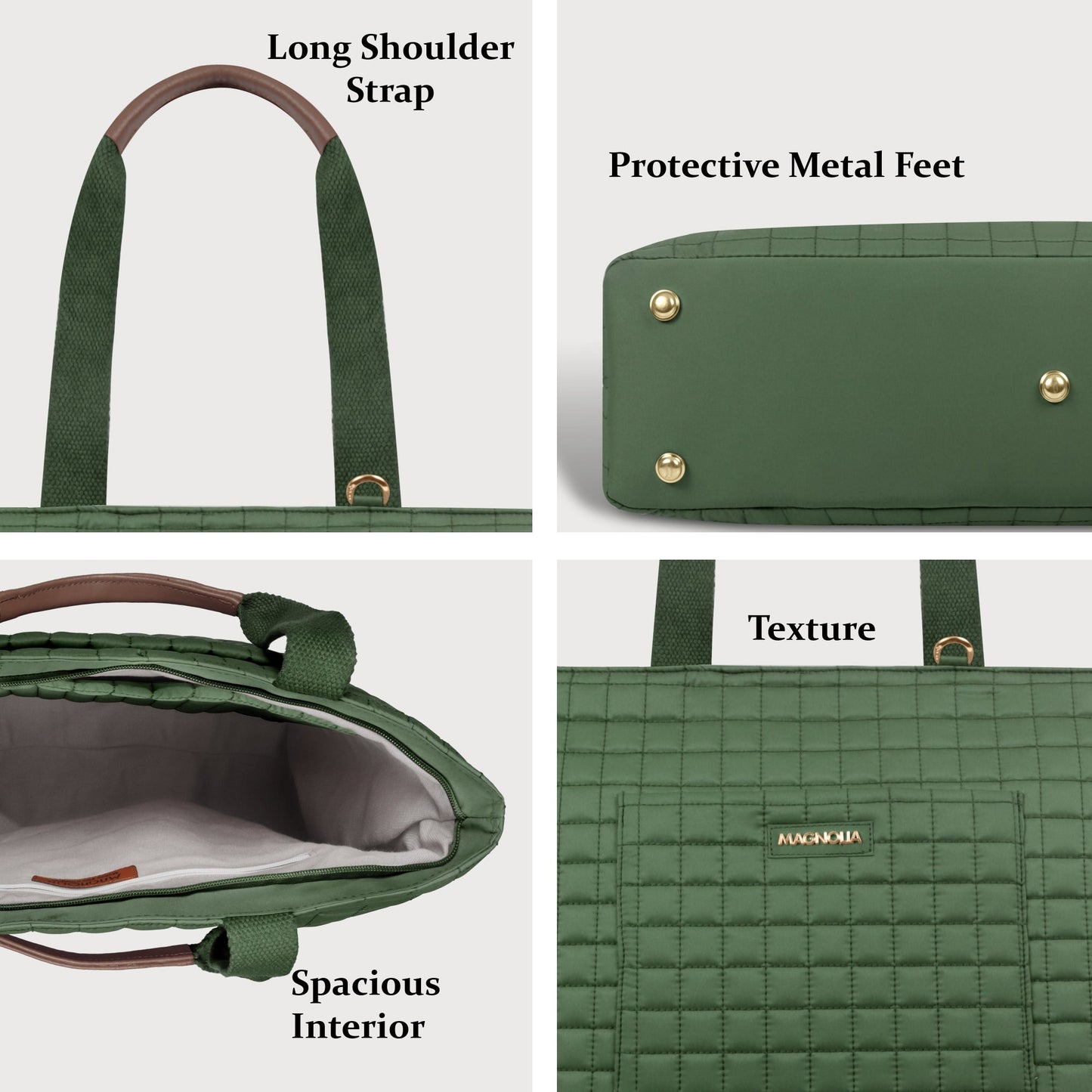 Magnolia Women Green Tote Bag