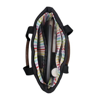 Magnolia Women Black Tote Bag