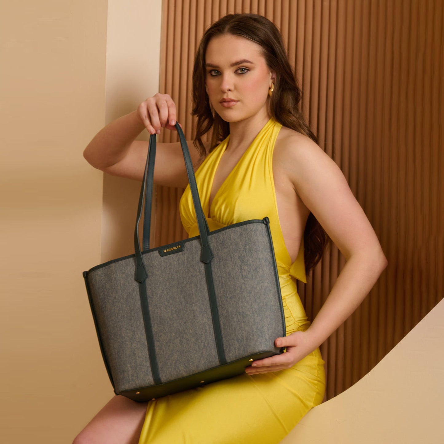 Magnolia Tote Bag – Stylish & Spacious Handbag with PU Leather Straps