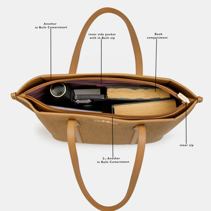 Magnolia Tote Bag – Stylish & Spacious Handbag with PU Leather Straps