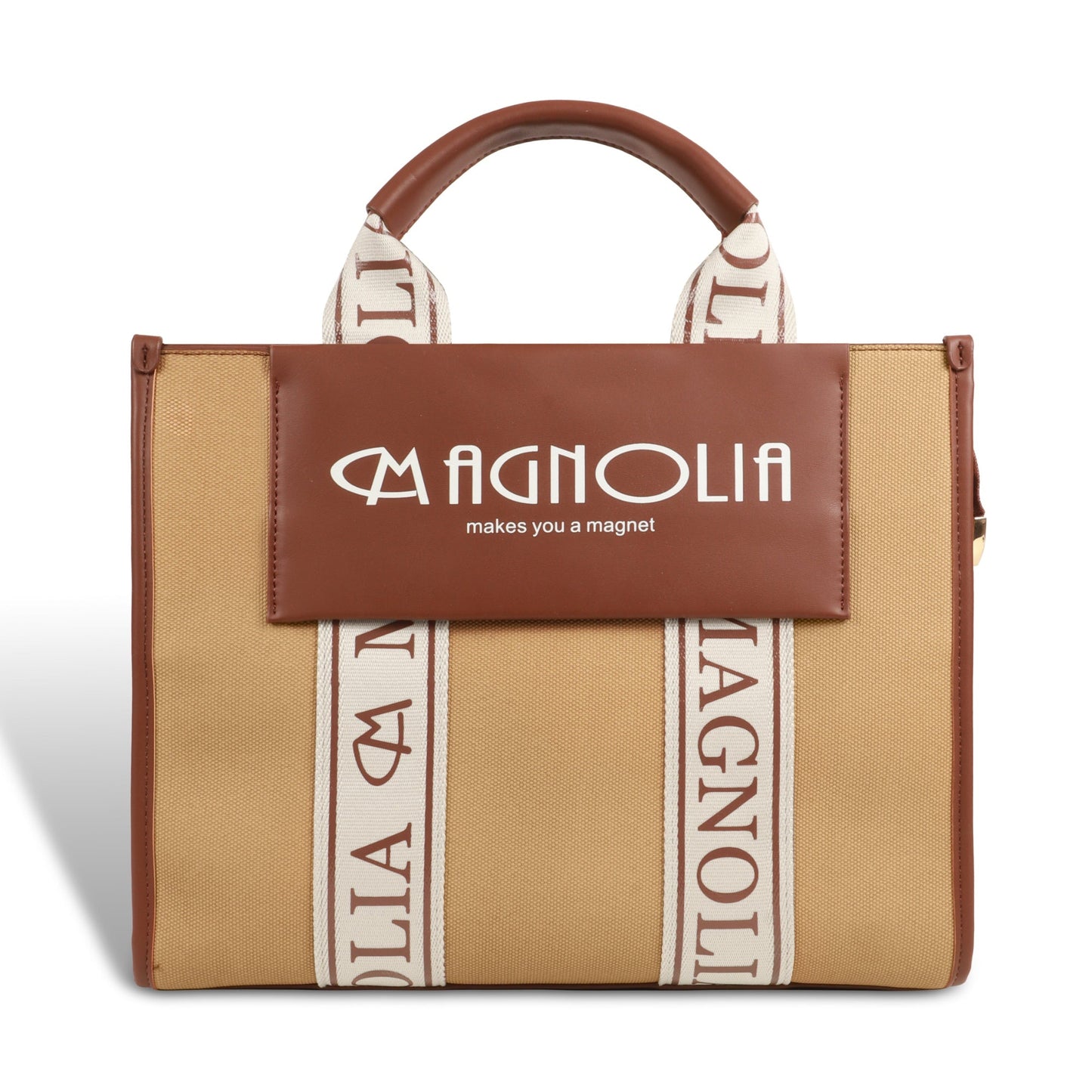 Magnolia® Premium Faux Leather Handbag – 10L Spacious Everyday & Office Bag | Khaki