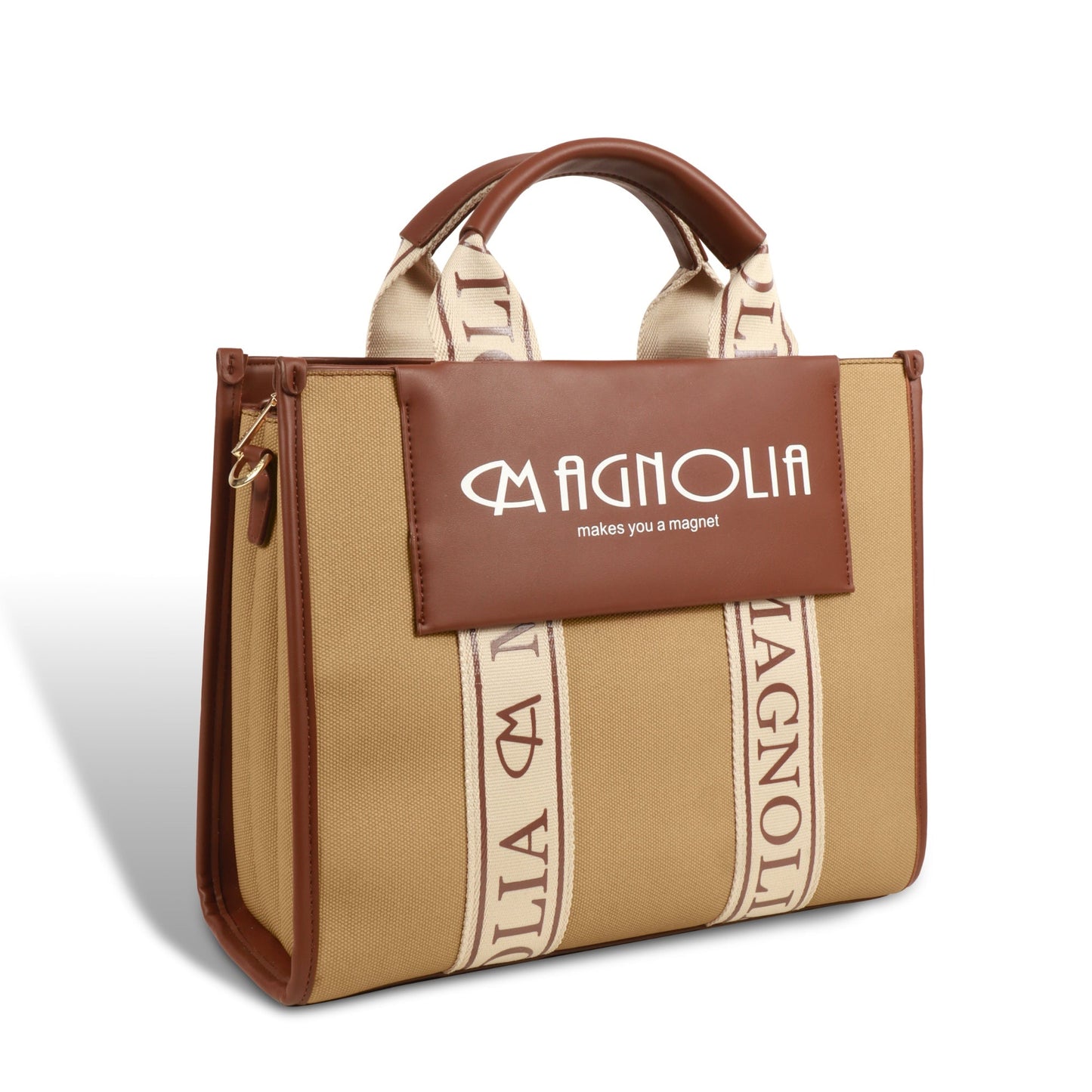Magnolia® Premium Faux Leather Handbag – 10L Spacious Everyday & Office Bag | Khaki