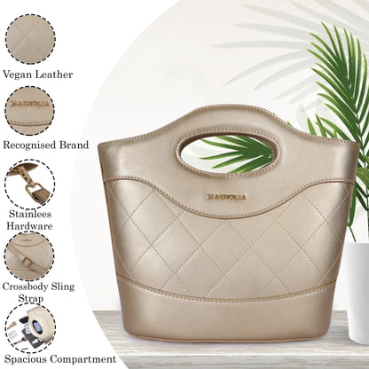 Magnolia Women Gold Satchel