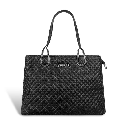 Magnolia Black Quilted One Size PU Leather Tote