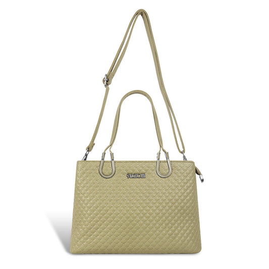 Magnolia Quilted Faux Leather Handbag for Women | 10.5L Elegant Everyday & Office Shoulder Bag