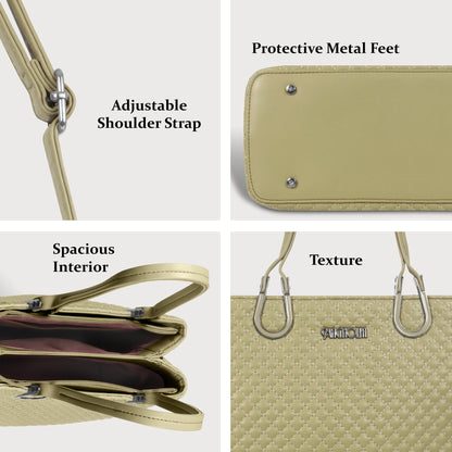 Magnolia Quilted Faux Leather Handbag for Women | 10.5L Elegant Everyday & Office Shoulder Bag