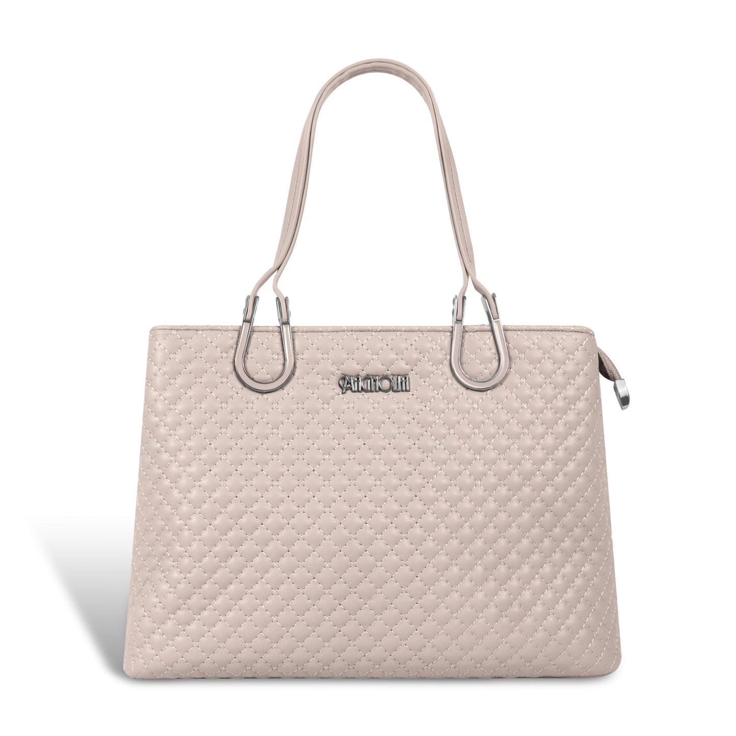 Magnolia Dusty Rose Quilted Faux Leather Handbag for Women | 10.5L Elegant Everyday & Office Shoulder Bag