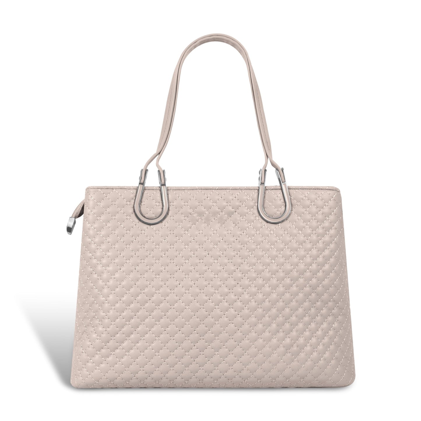 Magnolia Dusty Rose Quilted Faux Leather Handbag for Women | 10.5L Elegant Everyday & Office Shoulder Bag