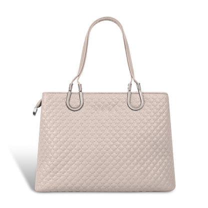 Magnolia Dusty Rose Quilted Faux Leather Handbag for Women | 10.5L Elegant Everyday & Office Shoulder Bag